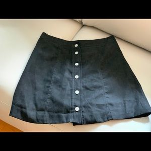 H&M DIVIDED Button Up Black Mini Skirt
